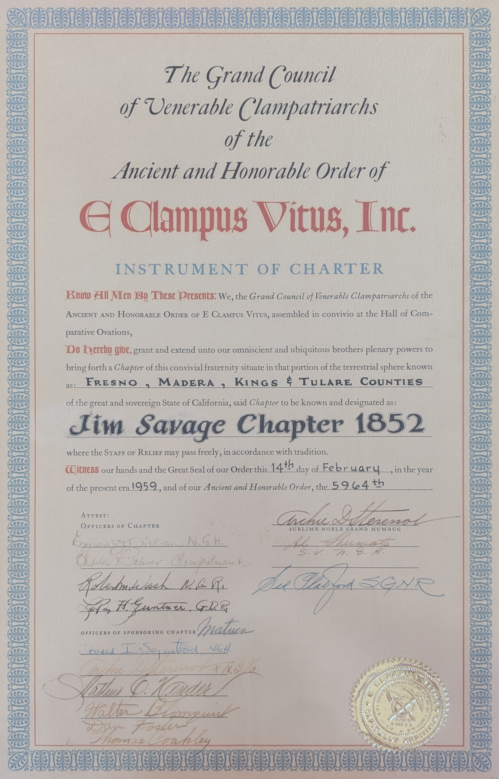 Jim Savage Chapter 1852 Charter